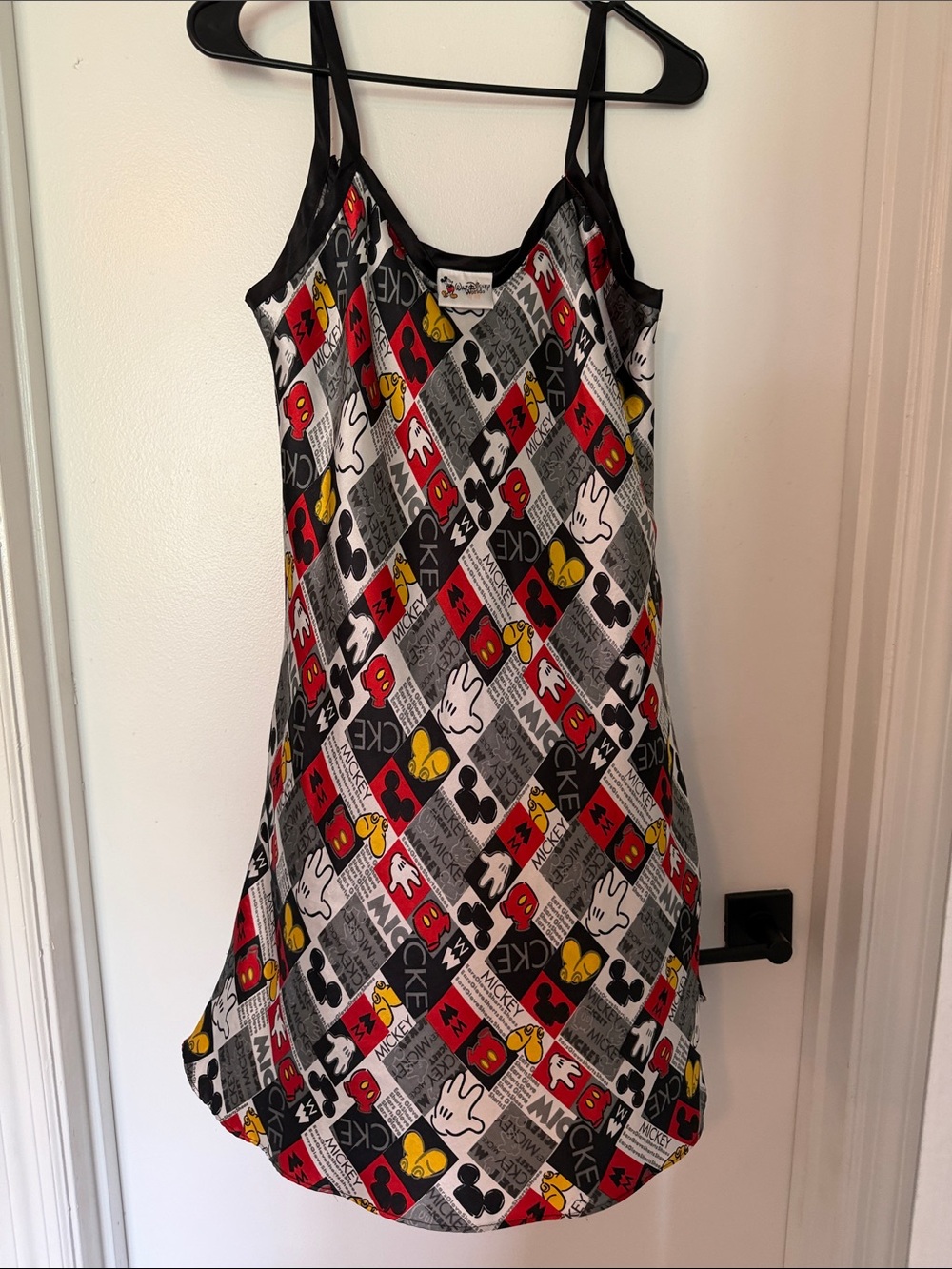 Vtg 90s Walt Disney World Mickey Mouse Slip Dress Camisole Nightwear